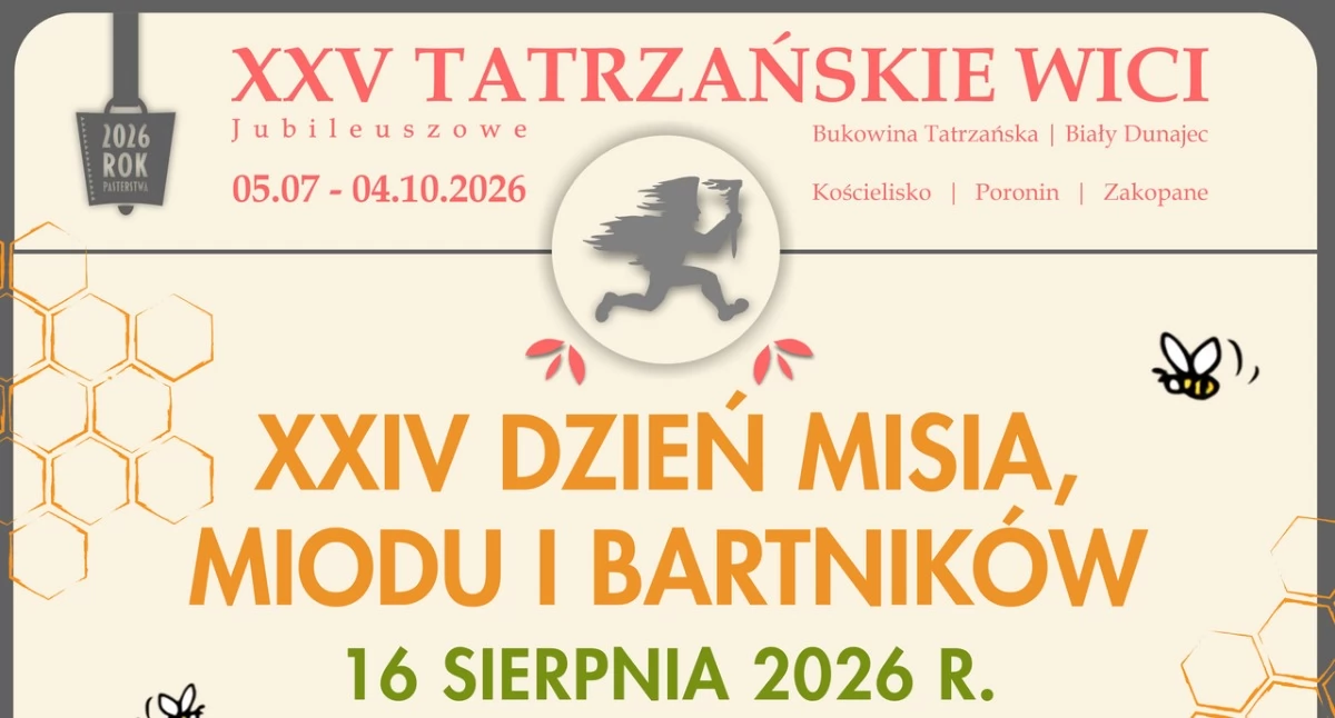 Festyny i pikniki, Miód folklor wielka zabawa Poroninie Nadchodzi Dzień Misia Miodu Bartników - zdjęcie, fotografia