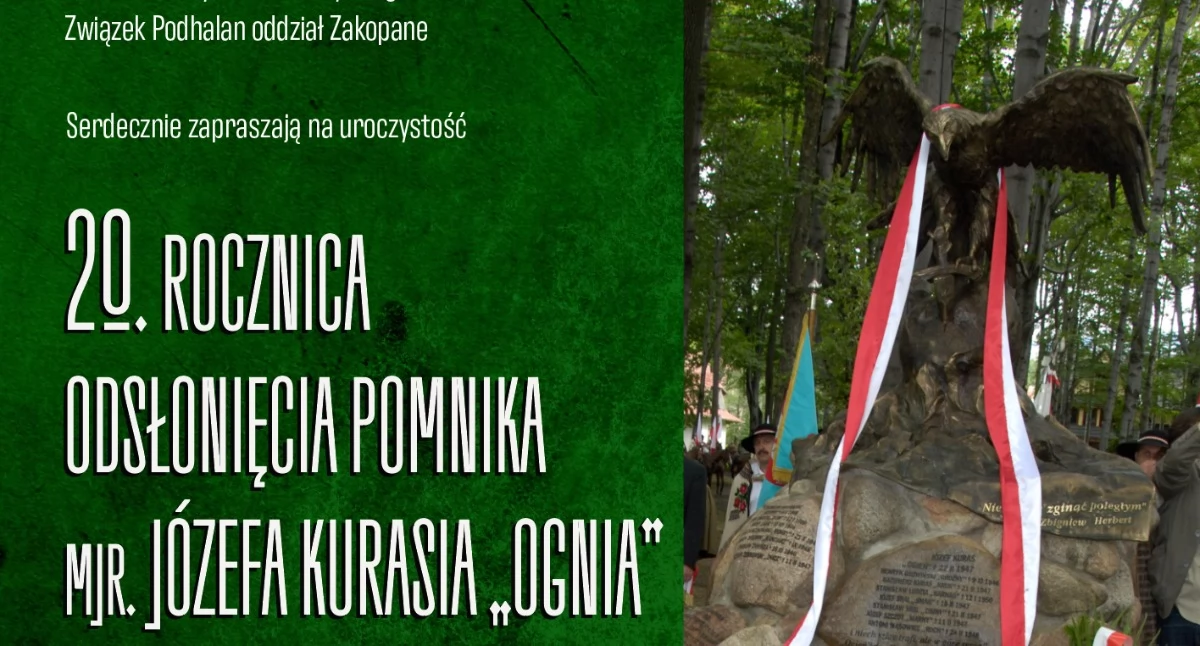 Spotkania, rocznica odsłonięcia pomnika Józefa Kurasia „Ognia” Zakopanem - zdjęcie, fotografia
