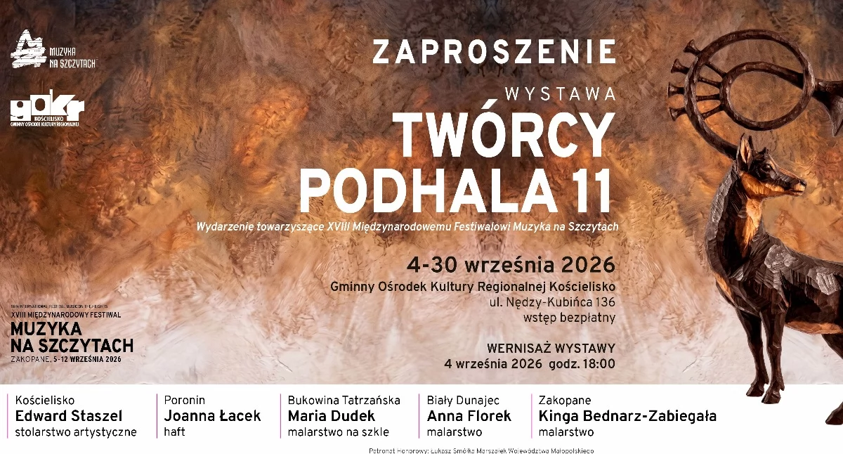 Wystawy, „Twórcy Podhala 11” Sztuka pięciu ponownie Kościelisku - zdjęcie, fotografia