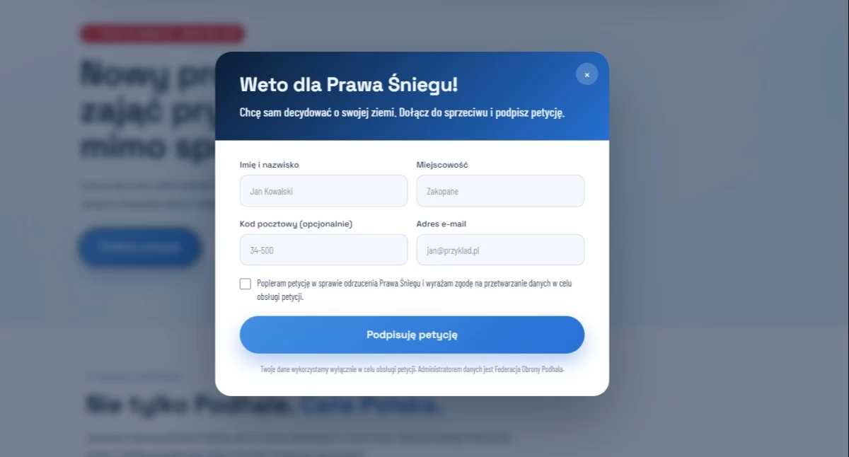 Sprawy lokalne, Federacja Obrony Podhala zebrała ponad podpisów przeciwko drukowi senackiemu - zdjęcie, fotografia