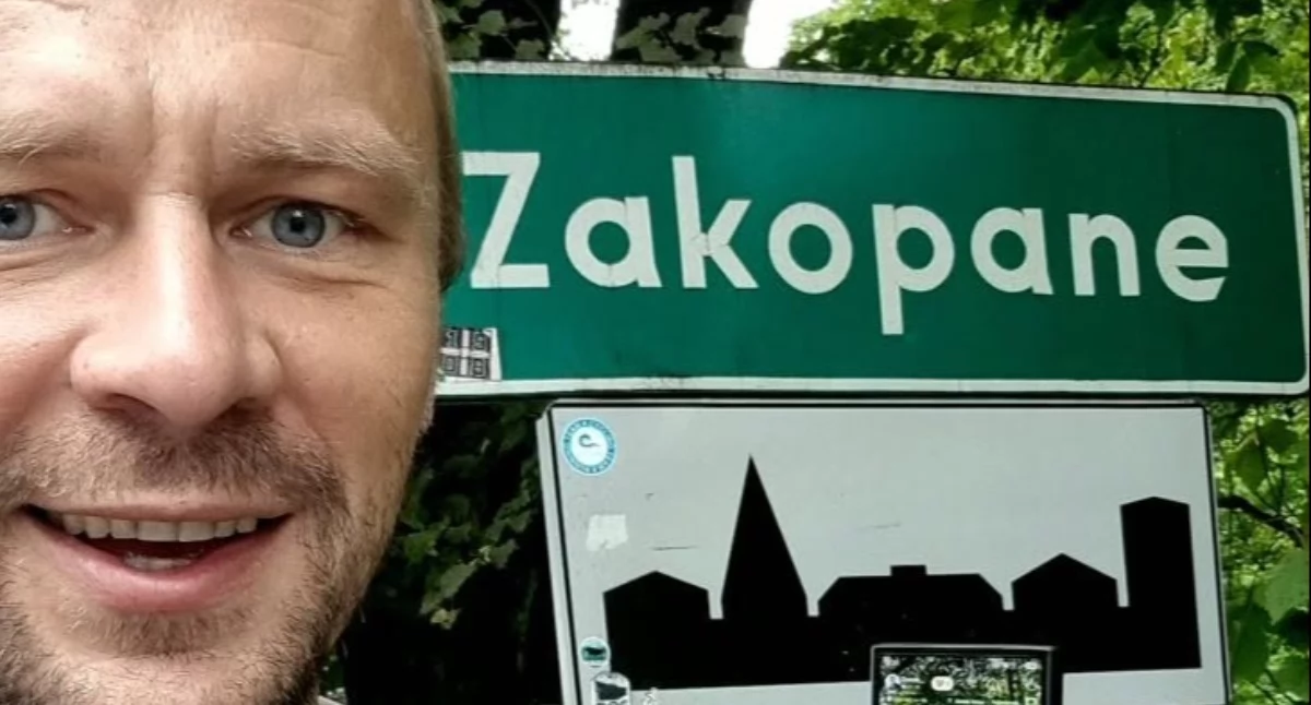 Pomoc charytatywna, Darek Strojewski przeszedł Rabki Zdroju Zakopanego ponad chorego Antka nagłośnić zbiórkę leczenie chłopca - zdjęcie, fotografia