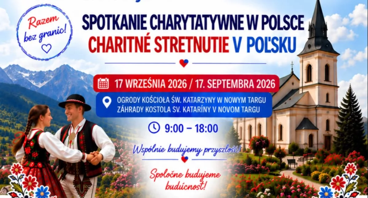 Festyny i pikniki, Zaproszenia spotkanie charytatywne ogrodach kościele Katarzyny Nowym Targu - zdjęcie, fotografia
