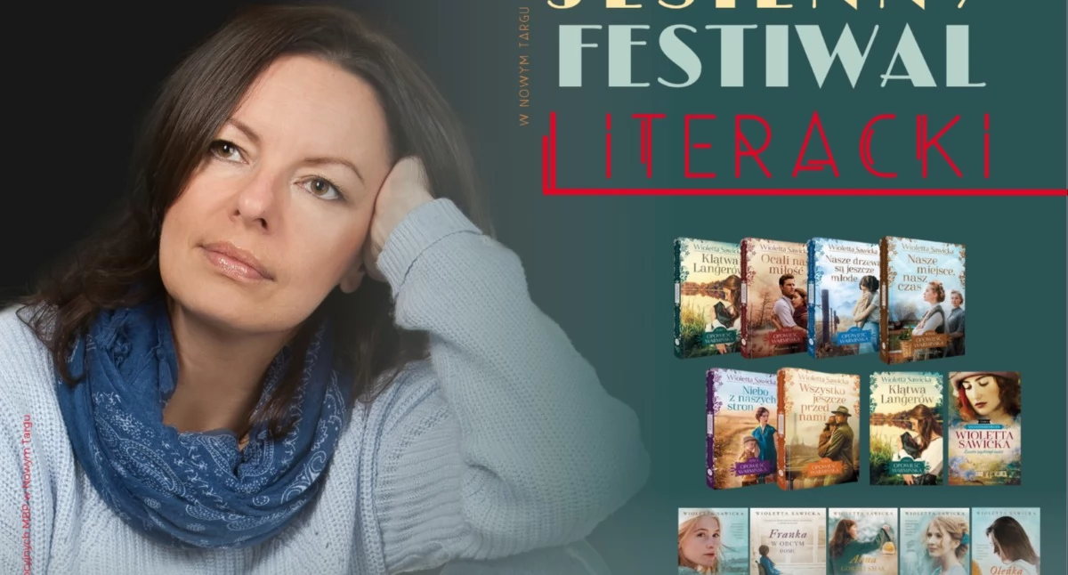 Spotkania, Wioletta Sawicka Przemysław Piotrowski Jesiennym Festiwalu Literackim Nowym Targu - zdjęcie, fotografia