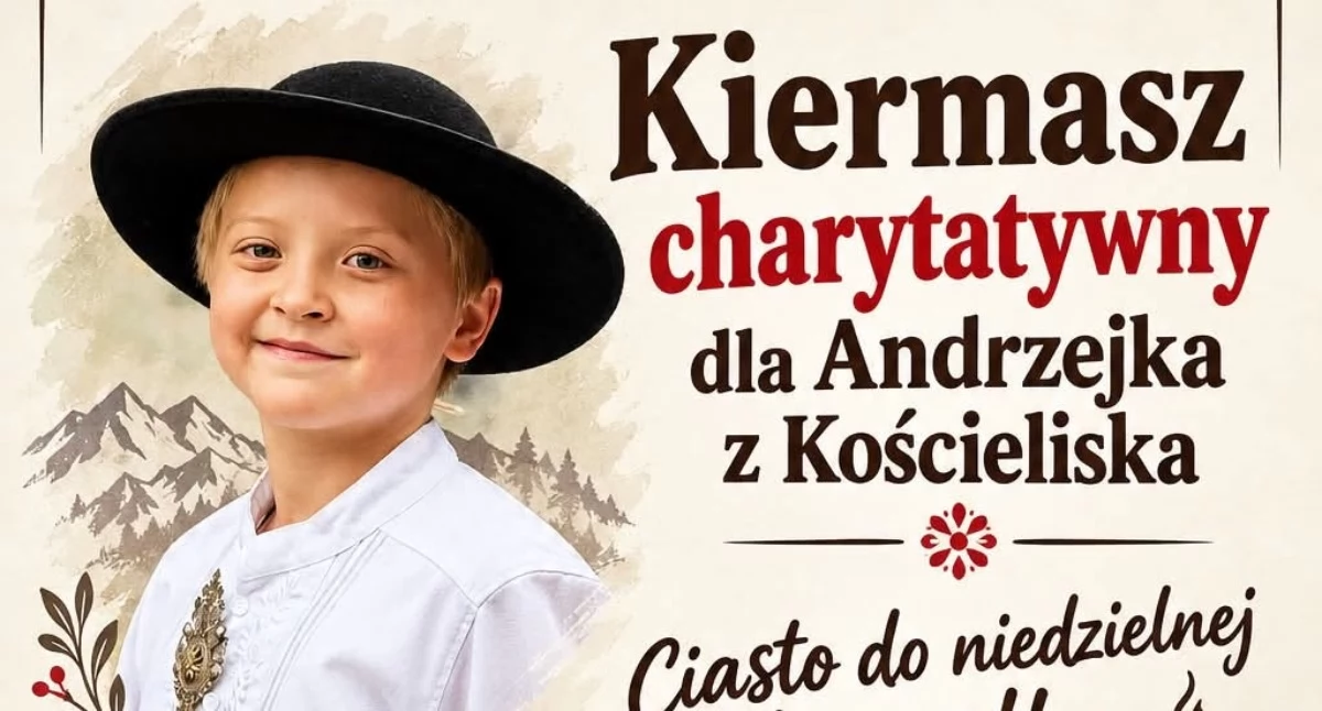 Pomoc charytatywna, Zespół Góralski Juhasi zaprasza Czarnego Dunajca charytatywny kiermasz Andrzejka Kościeliska - zdjęcie, fotografia