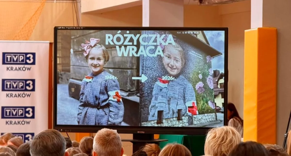 Historia i pamięć, Mural Różyczki Goździewskiej odsłonięty Bukowinie Tatrzańskiej Historia odwagi ścianie szkoły - zdjęcie, fotografia