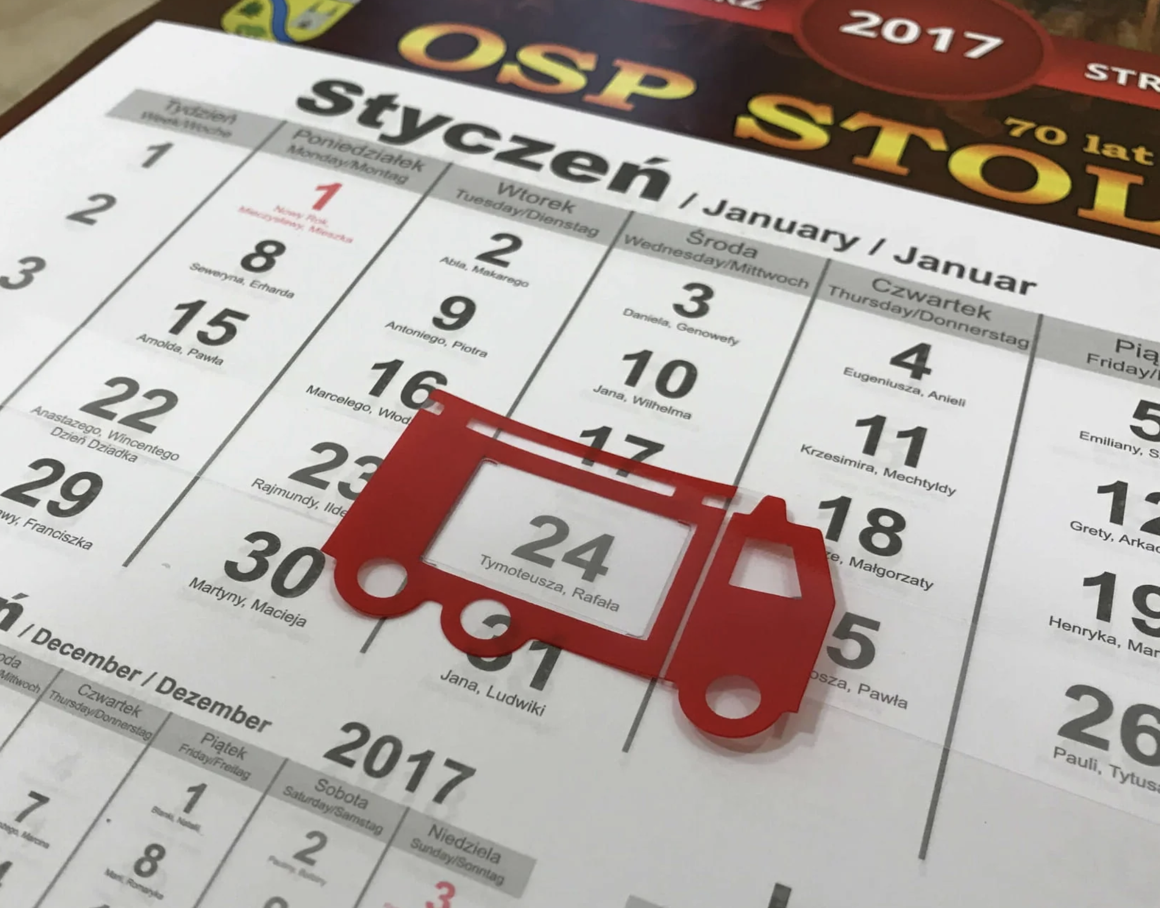 okienka wóz znaczniki dat strażackie