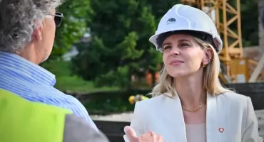 Wizyta Aleksandry Gajewskiej na budowie żłobka i przedszkola w Zakopanem