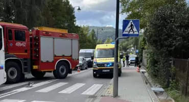 Poważne zdarzenie drogowe w Krościenku nad Dunajcem - interweniowały służby ratunkowe