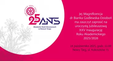 Jubileuszowa XXV Inauguracja Roku Akademickiego w Akademii Nauk Stosowanych w Nowym Targu