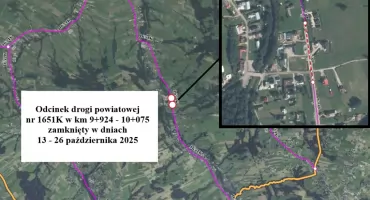 Zamknięcie drogi powiatowej w Ratułowie - kierowcy pojadą objazdem przez Czerwienne