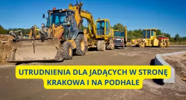 Zakopianka zwężona w Myślenicach – utrudnienia dla jadących w stronę Krakowa i na Podhale