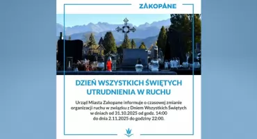 Dzień Wszystkich Świętych w Zakopanem - sprawdź, które ulice będą zamknięte