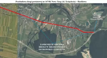 Czasowe zamknięcie drogi między Ostrowskiem a Łopuszną – utrudnienia od środy do piątku