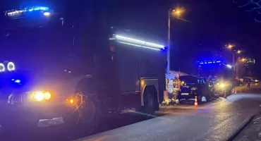 Potrącenie sarny i kolizja dwóch samochodów 