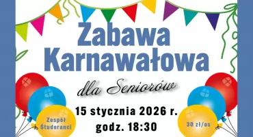 Seniorzy z Gminy Poronin zaproszeni na wspólną zabawę karnawałową