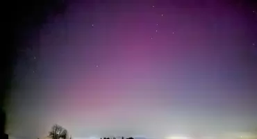 Zorza polarna rozświetliła nocne niebo nad Podhalem