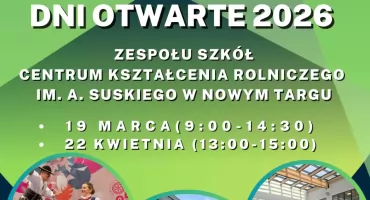 Dni Otwarte w ZSCKR w Nowym Targu - szkoła rolnicza zaprasza kandydatów