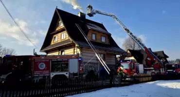 Pożar sadzy w drewnianym budynku w Witowie