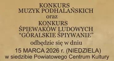 Konkurs Muzyk Podhalańskich i Góralskie Śpiewanie już w niedzielę w Nowym Targu