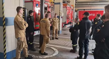 Kadeci z Nowego Targu z wizytą w Szkole Aspirantów PSP w Krakowie