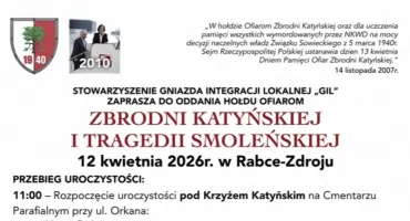 Pamięć, która wciąż łączy. Rabka-Zdrój odda hołd ofiarom Katynia i Smoleńska