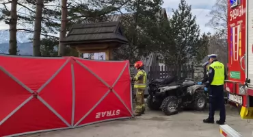 Poranny wypadek z udziałem quada. Interweniowały służby, lądował śmigłowiec LPR