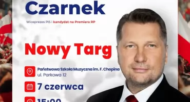 Przemysław Czarnek odwiedzi Nowy Targ - polityk PIS spotka się z mieszkańcami Podhala i porozmawia o bieżącej polityce