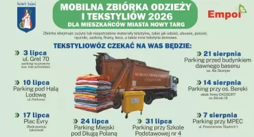 Letnie porządki w Nowym Targu. Rusza objazdowa zbiórka odzieży i tekstyliów