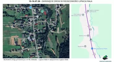 Lipnica Mała. Na dwa dni zamkną drogę powiatową, kierowców czekają utrudnienia