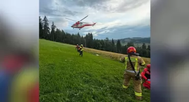 Wypadek na zboczu Litwinki w Czarnej Górze. Poszkodowanego zabrał śmigłowiec TOPR