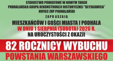 Nowy Targ uczci 82. rocznicę Powstania Warszawskiego. Rekonstrukcja, Godzina „W” i wyjątkowy koncert na Rynku