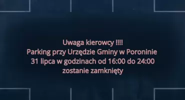 Uwaga kierowcy. Parking przy Urzędzie Gminy w Poroninie zostanie zamknięty, auta będą odholowywane