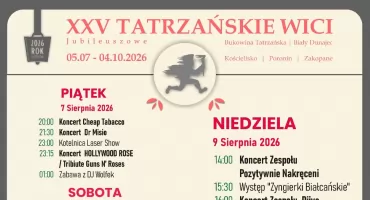 Białka Tatrzańska zaprasza na jubileuszowe Tatrzańskie Wici. Przed nami trzy dni koncertów i góralskich tradycji