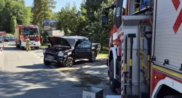 Kolizja dwóch samochodów w Białym Dunajcu. Były utrudnienia w ruchu
