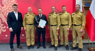 Strażak z Białego Dunajca pomógł poszkodowanym. Za postawę poza służbą otrzymał wyróżnienie