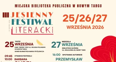Jesień w Nowym Targu będzie pełna książek. Nadchodzi Jesienny Festiwal Literacki