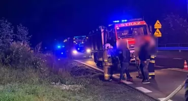 Nocny pożar w Grywałdzie - ogień pojawił się w kotłowni