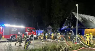 Wielki pożar garażu w Poroninie